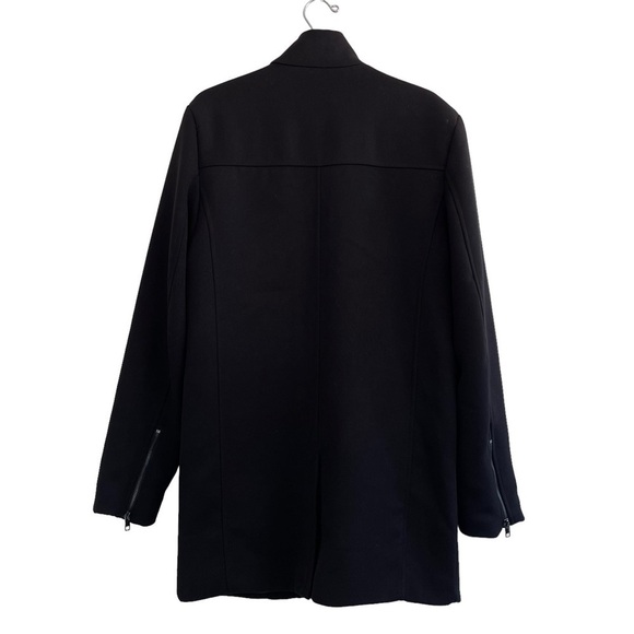 H&M Black Twill Coat Trench Jacket - Picture 6 of 8